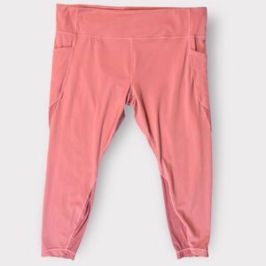 Athleta Mesh‎ Details Capri Cropped Leggings Mauve Pink 2X